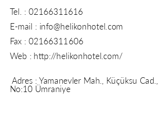 Helikon Business Hotel iletiim bilgileri